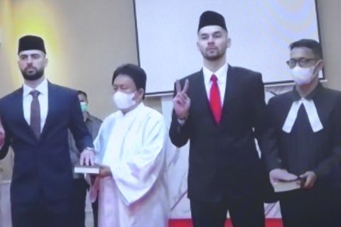 Resmi jadi WNI, Jordi dan Sandy jalani sumpah di Kemenkumham Jakarta