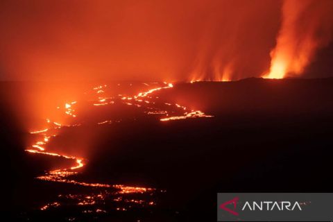 Letusan gunung berapi Mauna Loa di Hawaii