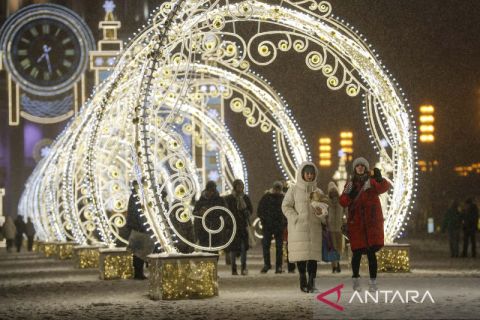 Dekorasi tahun baru di Moskow