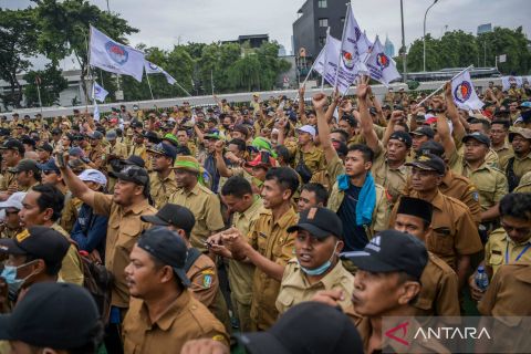 Unjuk rasa Persatuan Perangkat Desa Indonesia di DPR