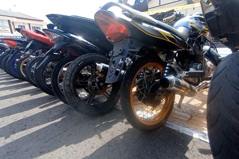 Polres Madiun Kota sita 215 sepeda motor knalpot brong