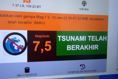 Tujuh kali gempa susulan guncang Maluku