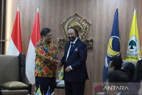 Pertemuan pimpinan Partai Golkar dan Partai NasDem di Jakarta