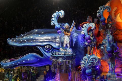 Karnaval samba di Sambadrome,  Rio de Janeiro,