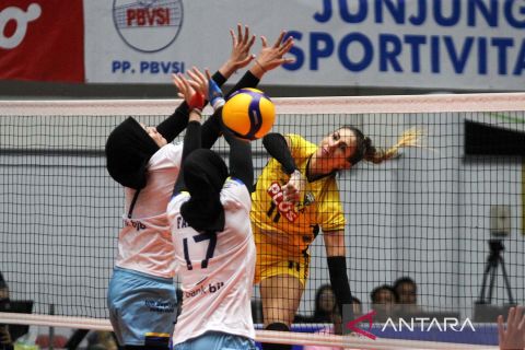 Bandung BJB Tandamata kalahkan Gresik Petrokimia Pupuk Indonesia