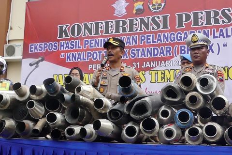 Satlantas Polres Temanggung musnahkan 217 knalpot “brong”