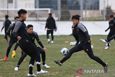 Latihan timnas U-20 Indonesia jelang lawan Suriah di Uzbekistan