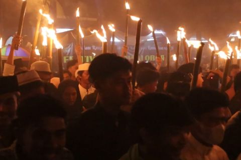 Warga Pontianak gelar tradisi pawai obor sambut Ramadhan 1444 H