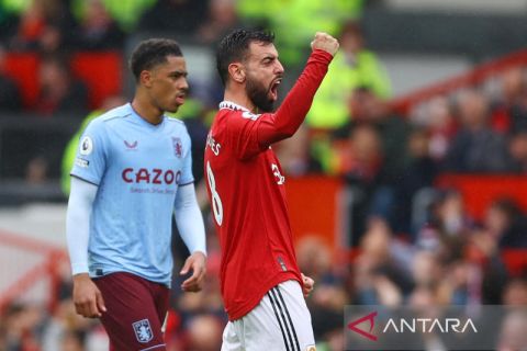 Gol tunggal Bruno Fernandes bawa MU kalahkan Aston Villa