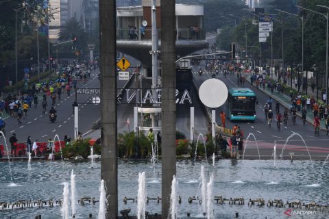 CFD belum aktif, warga tetap ramaikan ruas Jalan Thamrin - Sudirman