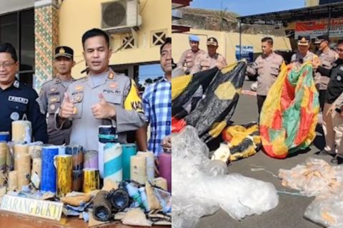 Polres Pekalongan amankan ratusan  petasan dan balon liar