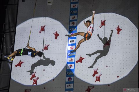 Raharjati Nursamsa juara dunia  speed putra Panjat Tebing 2023