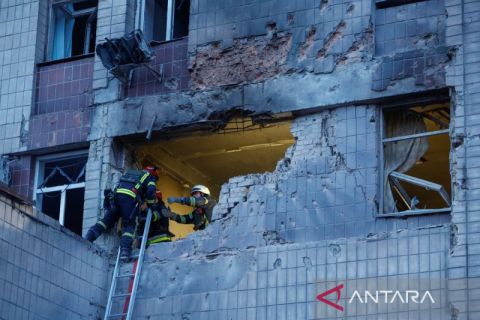 Dampak serangan drone Rusia di Kyiv