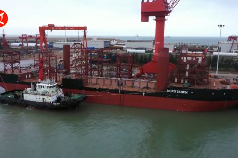 Konstruksi kapal raksasa hampir rampung di Guangxi, China