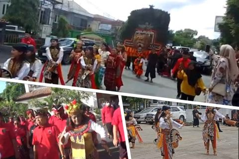 Pendaftaran bacaleg PDI Perjuangan diiringi pentas kesenian daerah