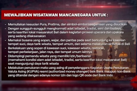 Mulai 1 Juni, Bali terapkan aturan baru untuk wisatawan mancanegara