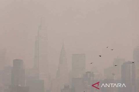 Kota Manhattan diselimuti kabut asap kebakaran hutan di Kanada