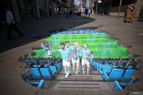 Persiapan parade kemenangan Manchester City