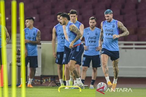 Pemain Argentina berlatih jelang laga lawan Indonesia