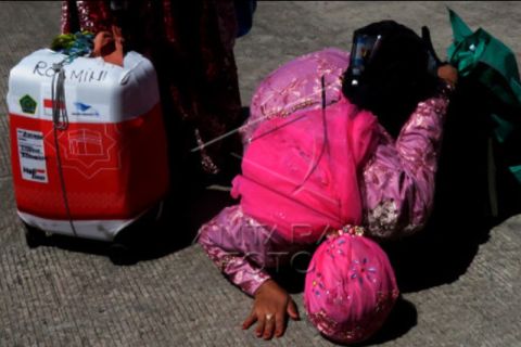 Kepulangan jamaah haji kloter pertama debarkasi Makassar