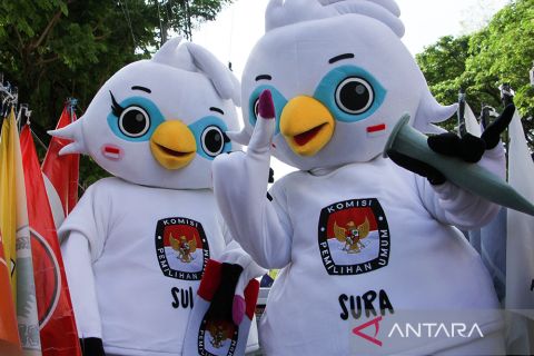 Kirab Pemilu 2024 di Makassar