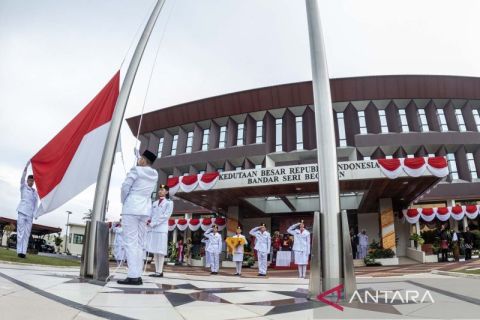 Upacara HUT ke-78 RI di KBRI Bandar Seri Begawan