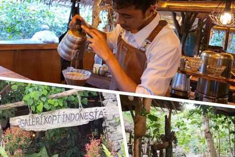 Ngopi di tengah rimbunnya kebun