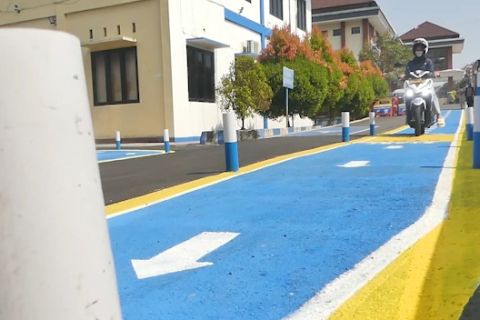 Polres Temanggung gelar uji coba ujian praktik sim C bentuk sirkuit