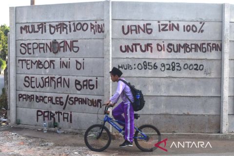 Tembok disewakan untuk APK kampanye di Bekasi