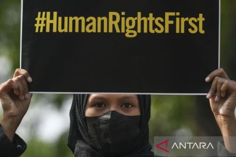 Aksi pegiat HAM di Kedubes AS