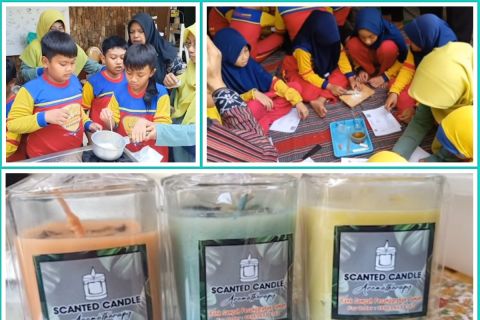 Kurangi limbah rumah tangga, siswa SD buat lilin dari minyak jelantah