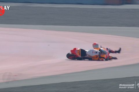 Marquez terjatuh, Jorge Martin finis pertama Sprint Race Mandalika