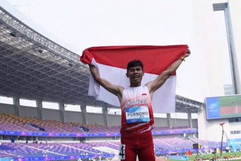 Saptoyogo raih medali emas ketiga para atletik di Hangzhou
