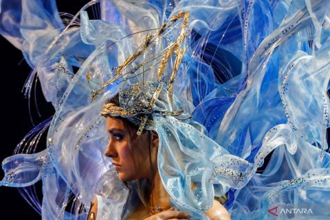 Ajang kostum nasional di Miss Universe, ada wayang kulit tersesat ?