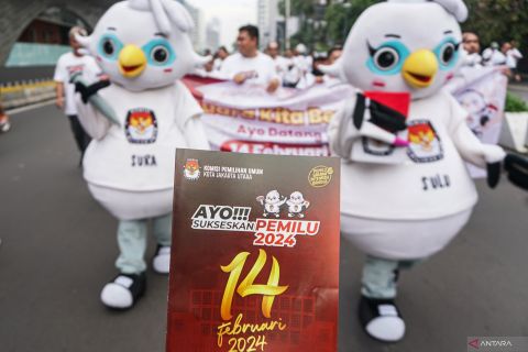 Sosialisasi Pemilu 2024 saat HBKB di Jakarta