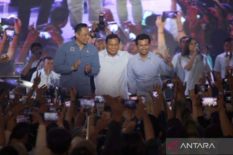 Prabowo bersama AHY kampanye di Blitar