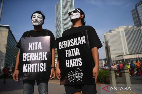 Aktivis gelar aksi dukung pembebasan Haris dan Fatia