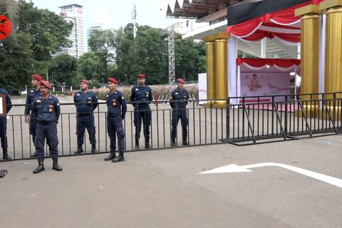 Suasana jelang debat putaran ketiga di Istora Senayan