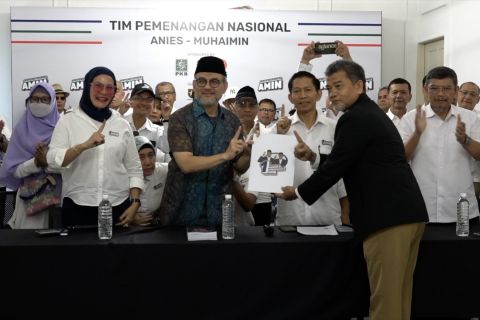 Sejumlah relawan deklarasi dukung Anies Baswedan-Muhaimin Iskandar