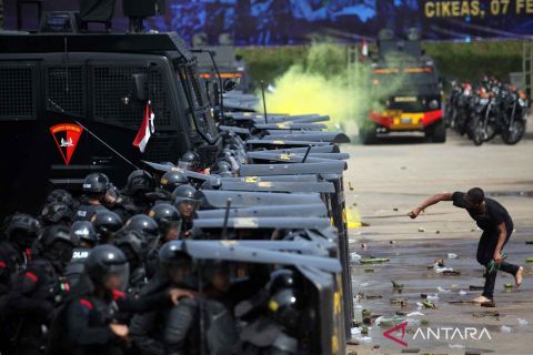 Korps Brimob gelar simulasi pengamanan Pemilu 2024