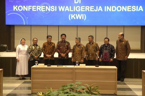 Menkopolhukam kunjungi KWI, ajak tokoh agama jaga situasi pasca pemilu