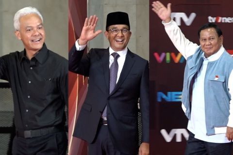 Gaya para paslon hadiri debat capres kelima di JCC