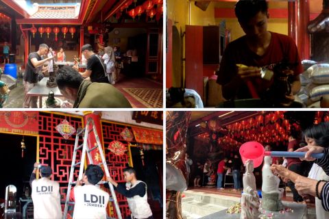 Pembersihan kelenteng di Bogor, Pangkalpinang, dan Jember jelang Imlek