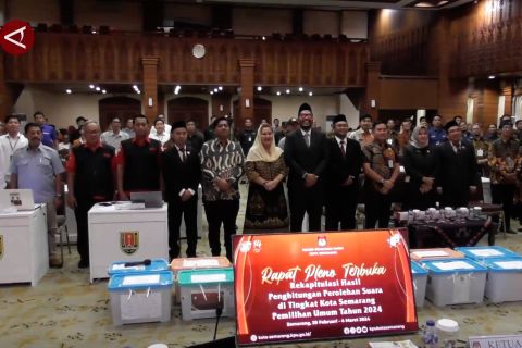 Rekapitulasi suara Pemilu 2024 tingkat Kota Semarang dimulai