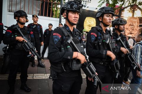 Pengamanan jelang pengumuman hasil Pemilu 2024