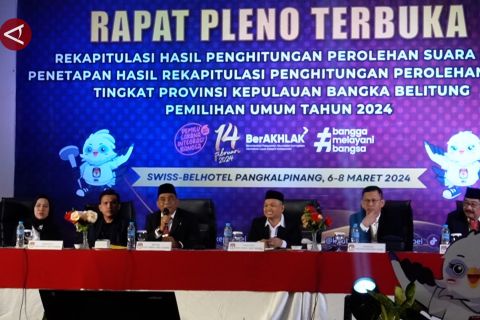 KPU Babel rapat pleno hasil perhitungan perolehan suara Pemilu 2024