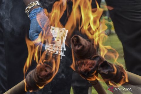 Pemusnahan barang bukti hasil Operasi Pekat Lodaya di Ciamis