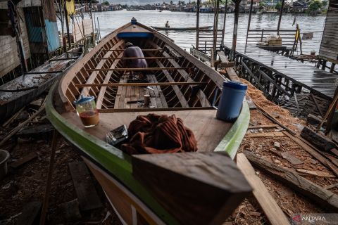 Kampung jukung di Sungai Barito