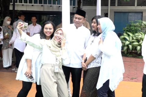 Kemenkominfo gelar halal bihalal dengan karyawan di hari pertama kerja