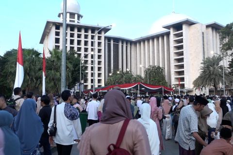 Dihadiri Presiden, Masjid Istiqlal dipadati jamaah shalat Idul Fitri